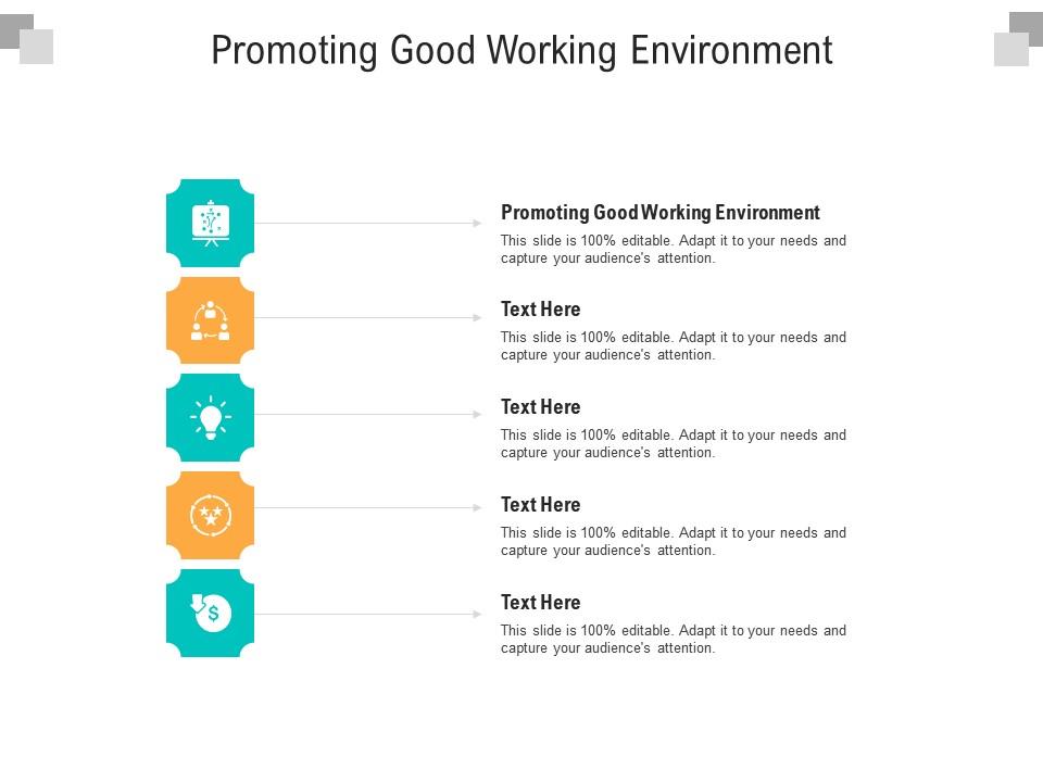 Promoting good working environment ppt powerpoint presentation summary icons cpb Slide01