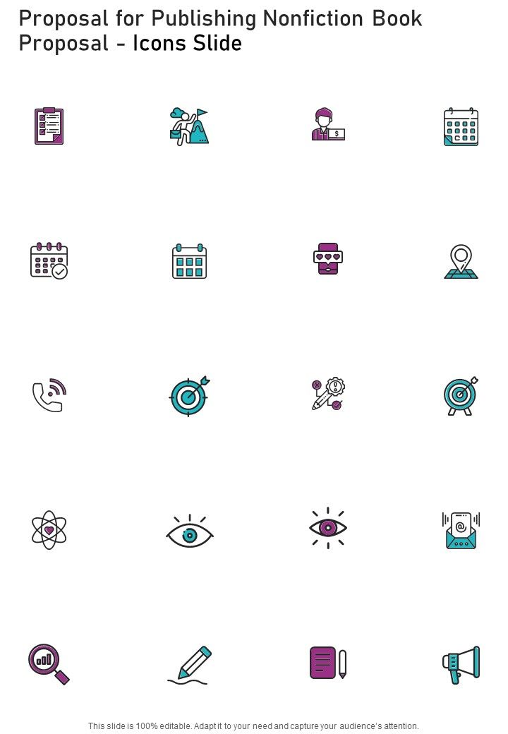 Proposal For Publishing Nonfiction Book Proposal Icons Slide One Pager Sample Example Document Slide01