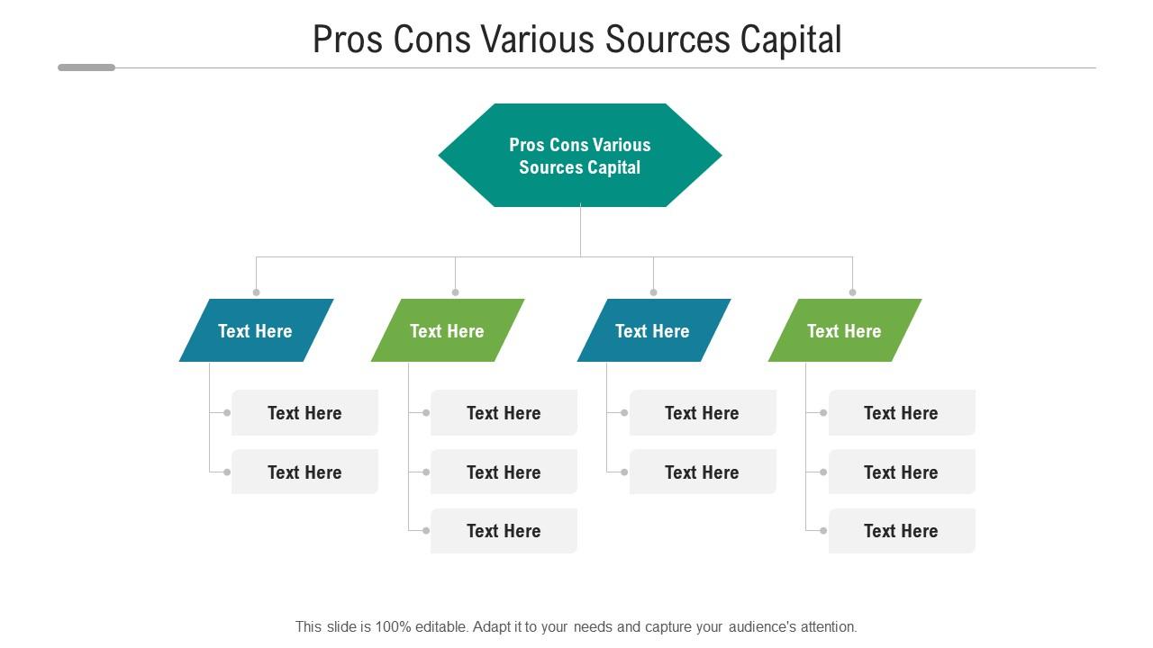 Pros cons various sources capital ppt powerpoint presentation icon professional cpb Slide01