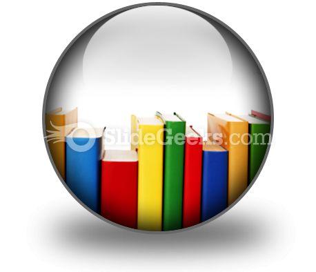 Colorful books in row ppt icon for ppt templates and slides c Slide01