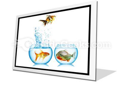 Fish runs away powerpoint icon f Slide01