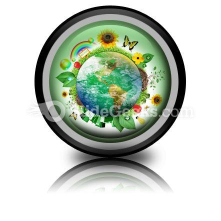 Green nature earth powerpoint icon cc Slide01
