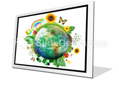 Green nature earth powerpoint icon f Slide01