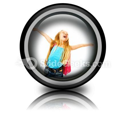 Happy young girl ppt icon for ppt templates and slides cc Slide01