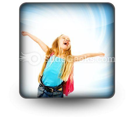 Happy young girl ppt icon for ppt templates and slides s Slide01