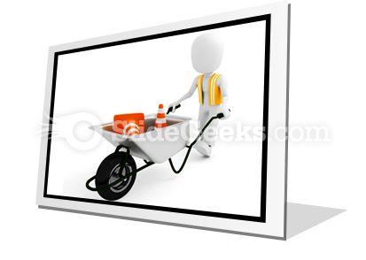 Worker works construction powerpoint icon f Slide01