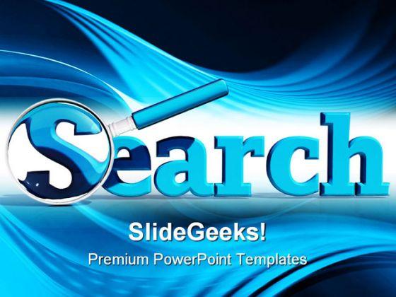 Blue search icon technology powerpoint templates and powerpoint backgrounds 0211 Slide01
