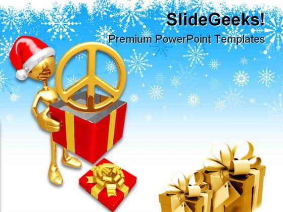 Christmas gift peace festival powerpoint templates and powerpoint backgrounds 0811 Slide01