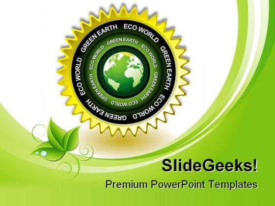 Green earth eco icon environment powerpoint templates and powerpoint backgrounds 0311 Slide01