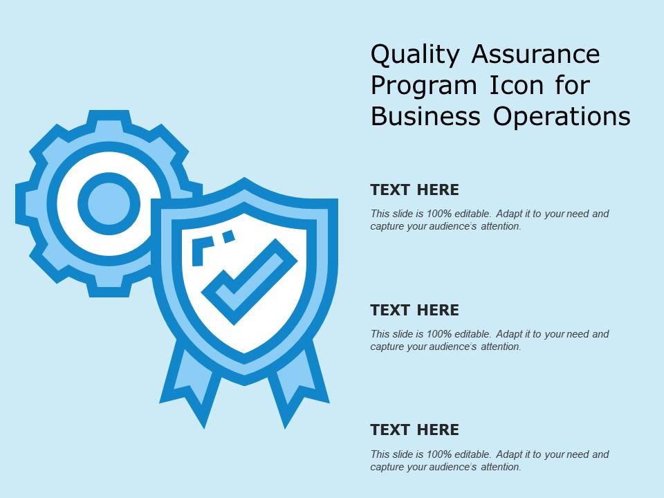 Quality assurance program icon for business operations Slide01