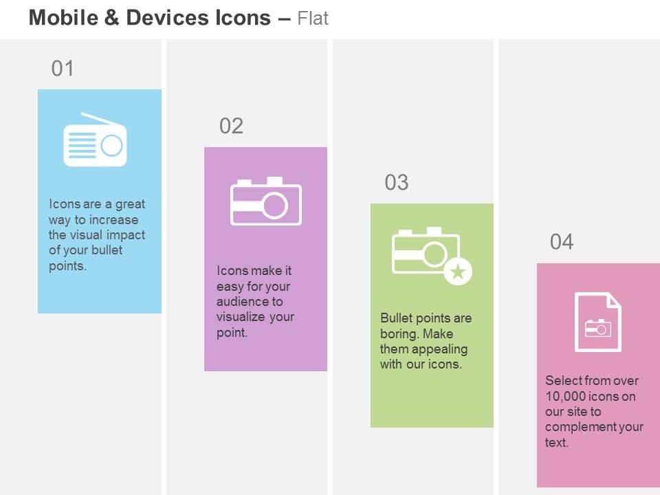 Radio camera report device user manual ppt icons graphics Slide01