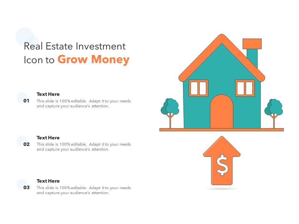 Real estate investment icon to grow money Slide01