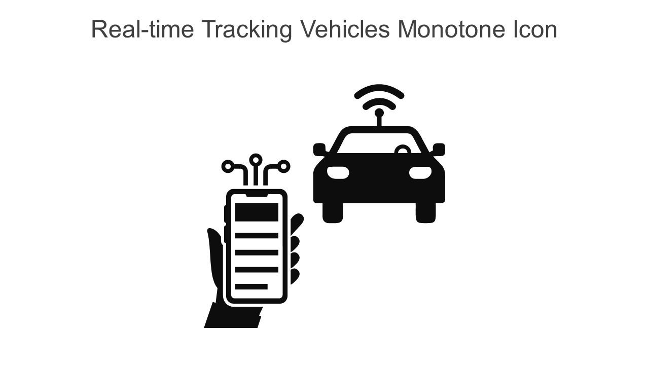 Real Time Tracking Vehicles Monotone Icon In Powerpoint Pptx Png And Editable Eps Format