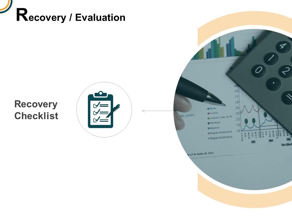 Recovery evaluation checklist agenda ppt powerpoint presentation icon picture Slide01