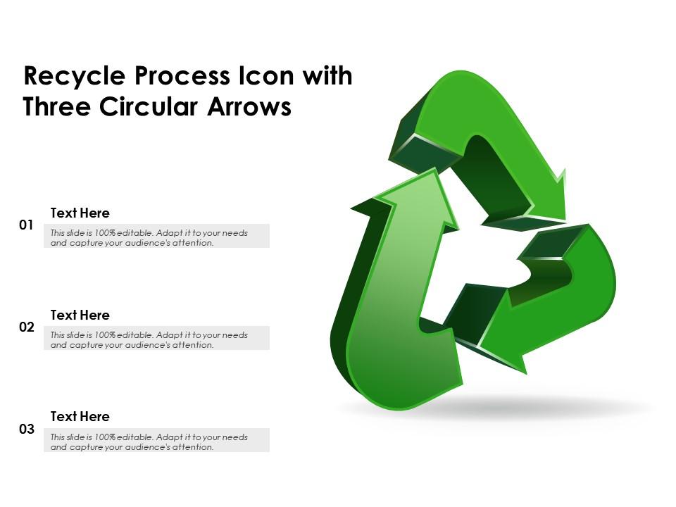 Recycle process icon with three circular arrows Slide01
