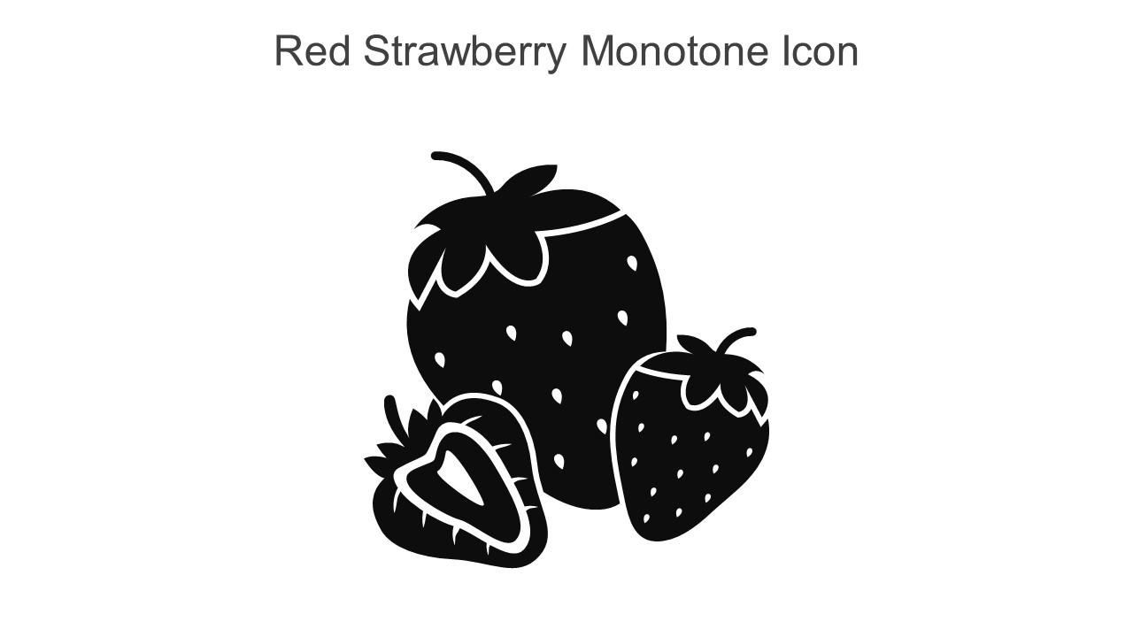 Red Strawberry Monotone Icon In Powerpoint Pptx Png And Editable Eps Format Slide01