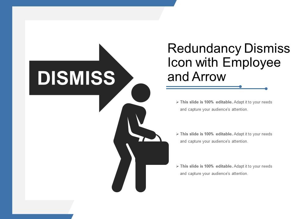 Redundancy dismiss icon with employee and arrow Slide01