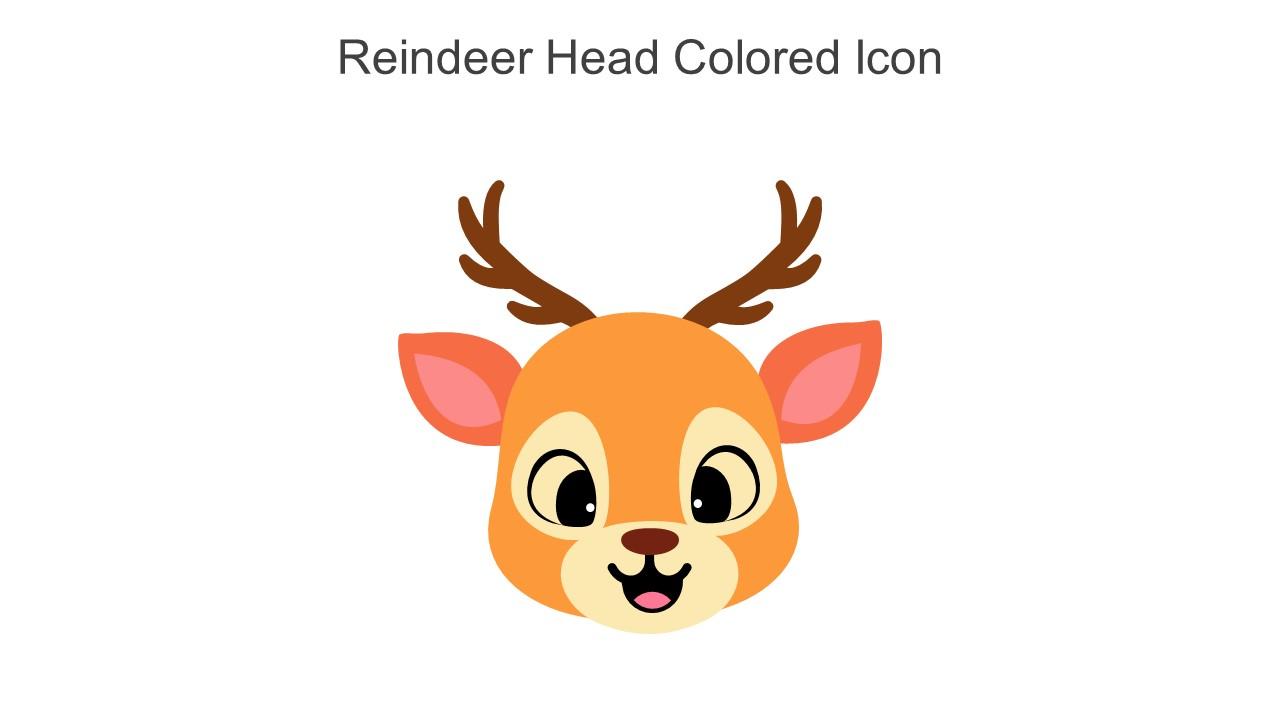 Reindeer Head Colored Icon In Powerpoint Pptx Png And Editable Eps Format Slide01