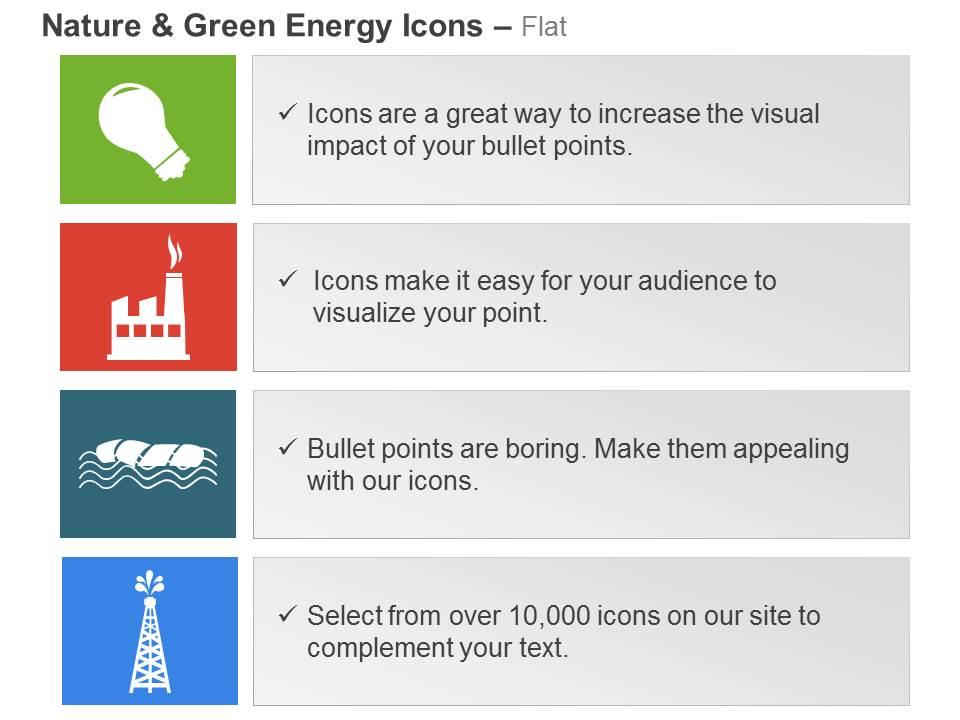 Renewable wave power coal and gas plant ppt icons graphics Slide01