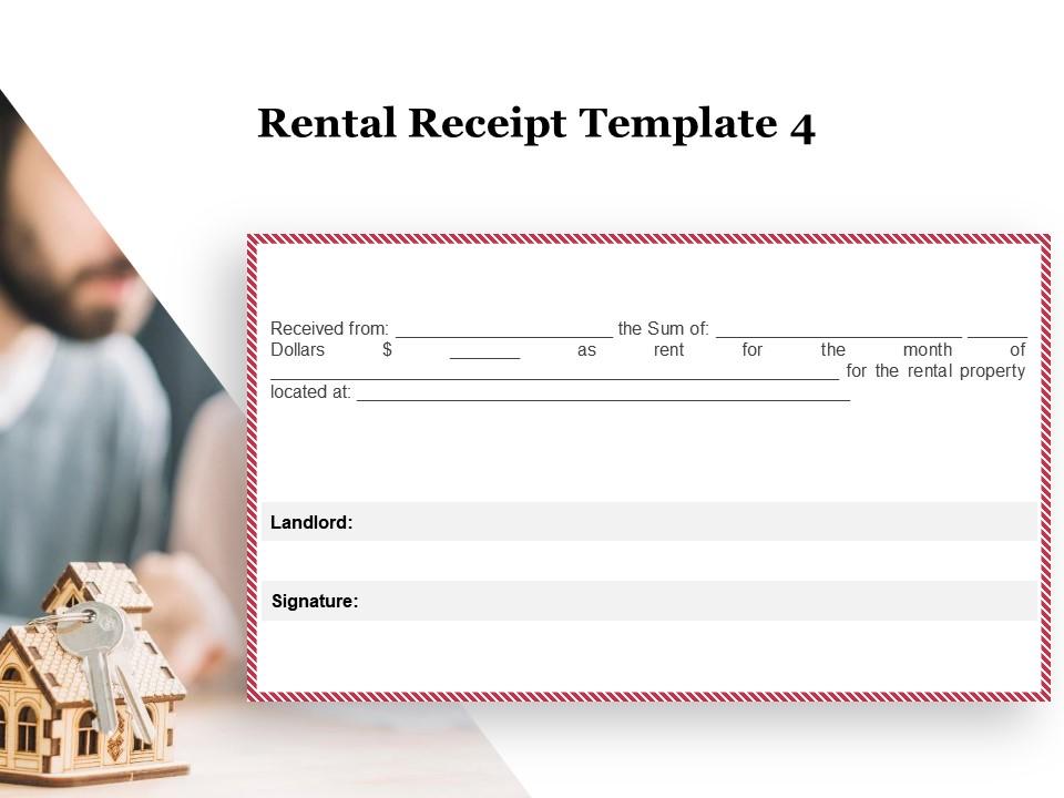 Rental receipt landlord ppt powerpoint presentation icon mockup Slide01