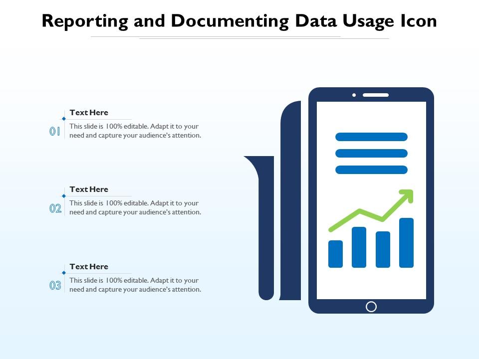 Reporting and documenting data usage icon Slide01