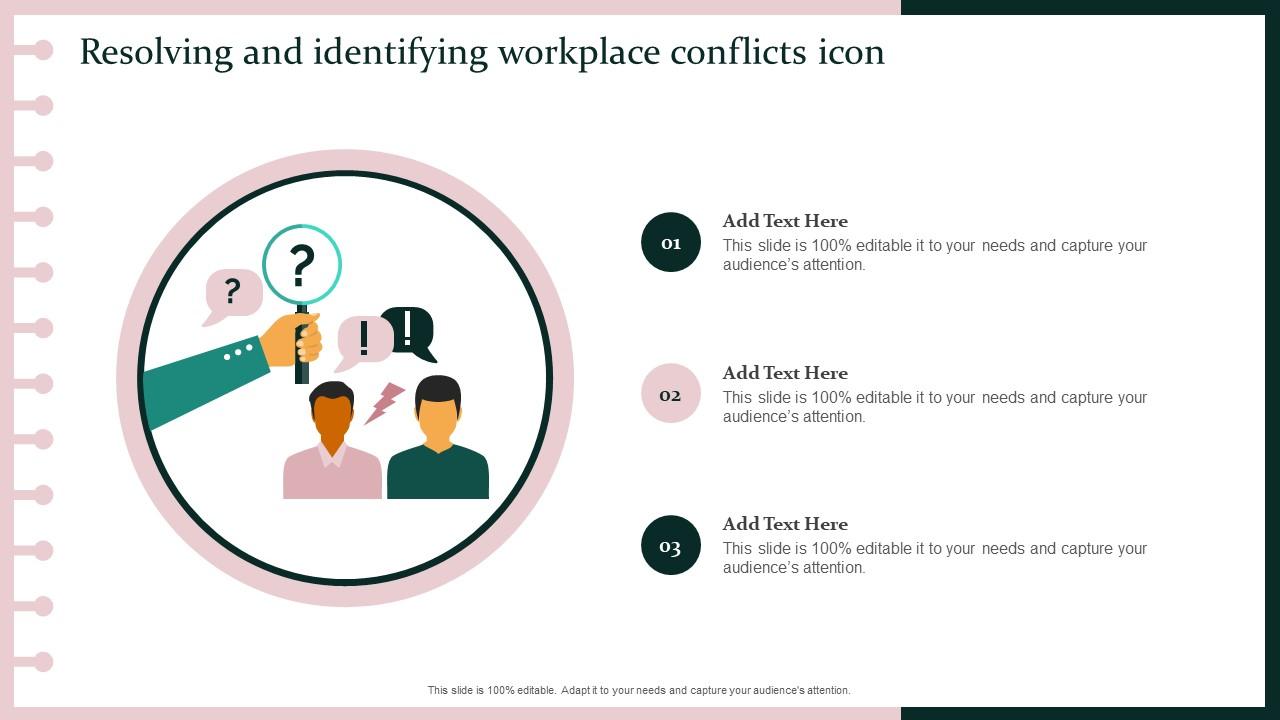 Resolving And Identifying Workplace Conflicts Icon Slide01