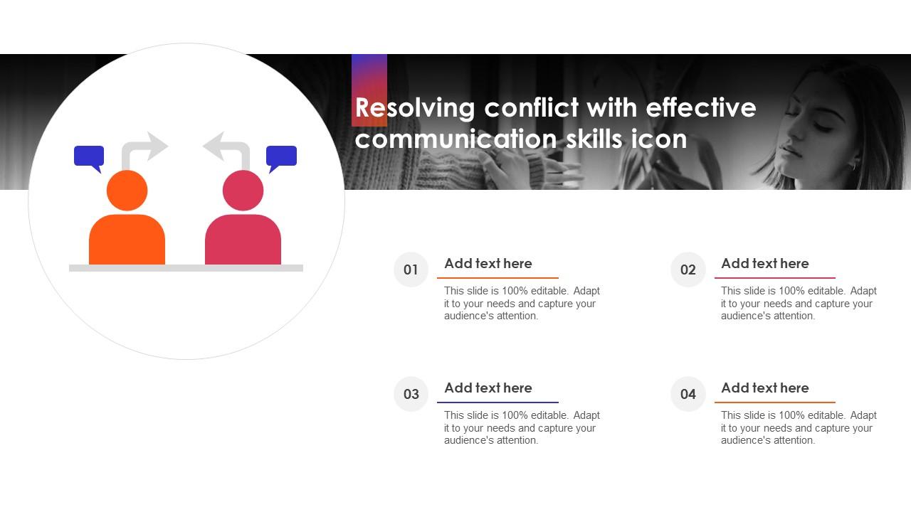 Resolving Conflict With Effective Communication Skills Icon Slide01