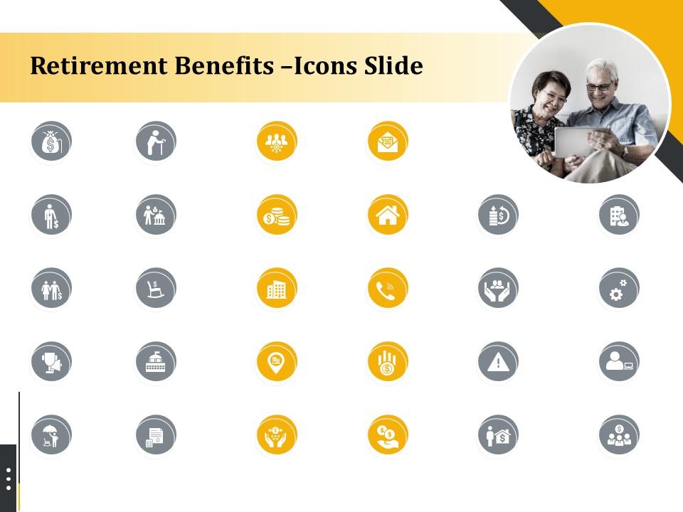 Retirement benefits icons slide retirement benefits Slide01