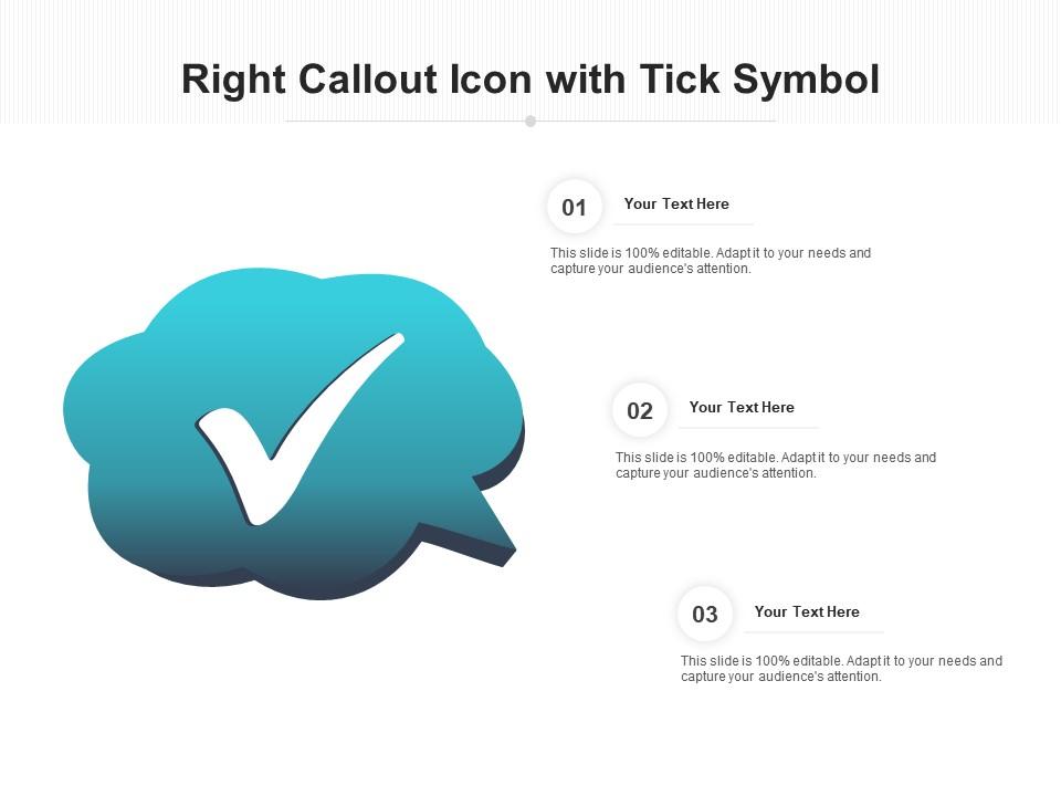 Right callout icon with tick symbol Slide01