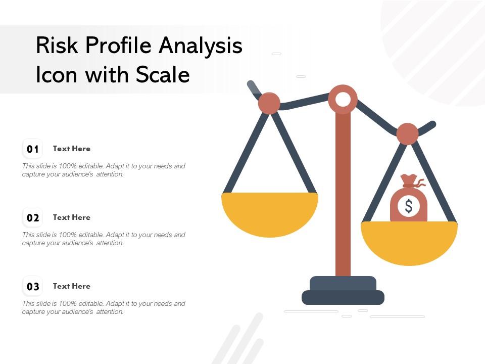 Risk profile analysis icon with scale Slide01