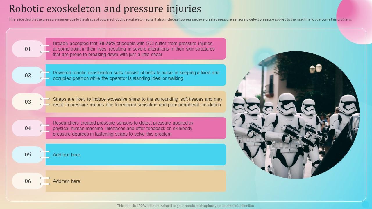 Robotic Exoskeleton And Pressure Injuries Ppt Professional Icons Slide01