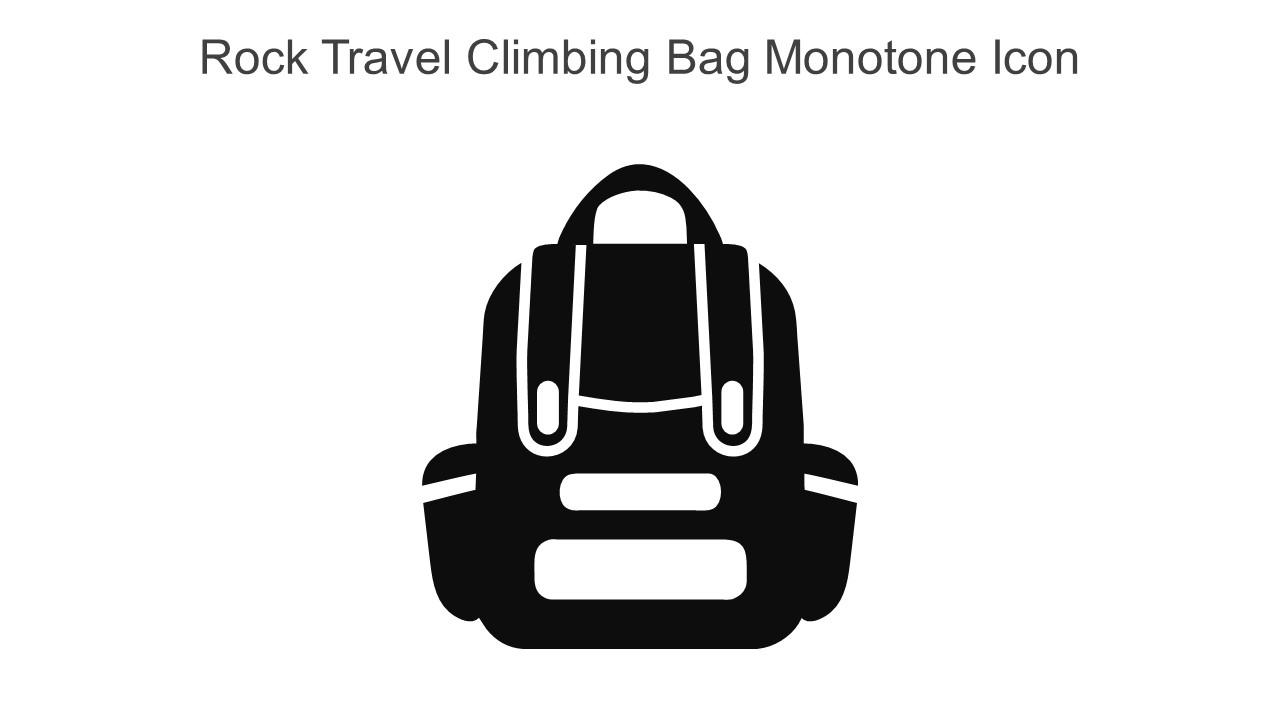 Rock Travel Climbing Bag Monotone Icon In Powerpoint Pptx Png And Editable Eps Format