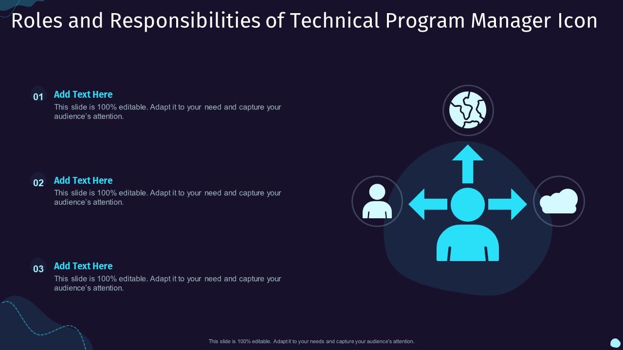 Roles And Responsibilities Of Technical Program Manager Icon Slide01
