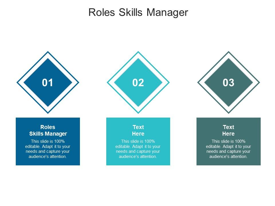 Roles skills manager ppt powerpoint presentation icon gallery cpb Slide01