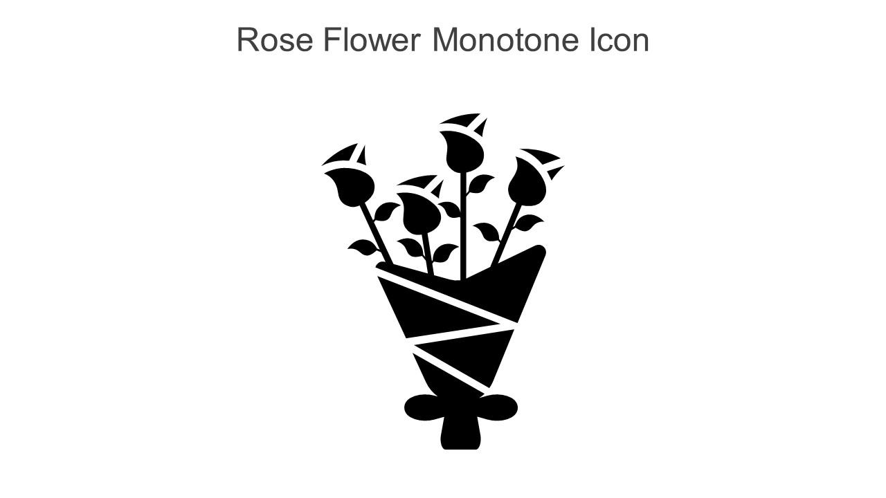 Rose Flower Monotone Icon In Powerpoint Pptx Png And Editable Eps Format Slide01