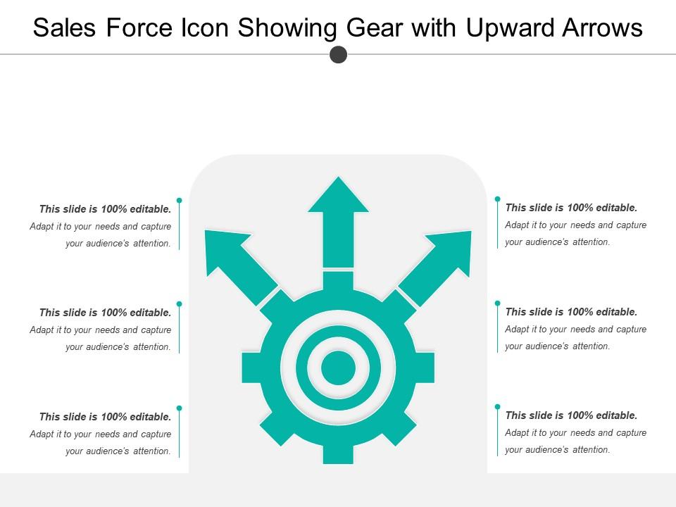 Sales force icon showing gear with upward arrows Slide01