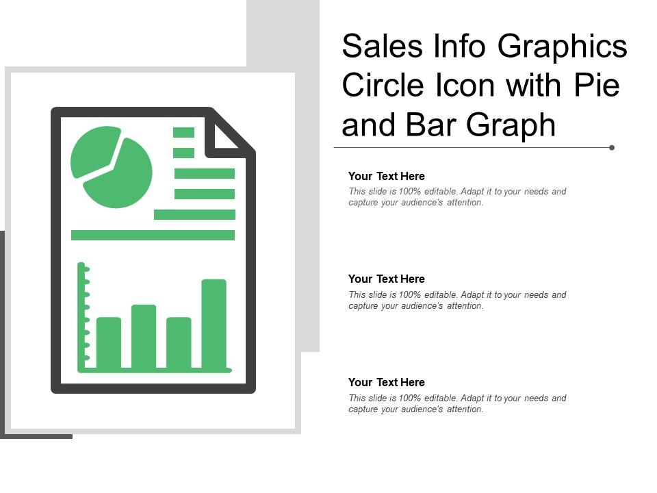 Sales info graphics circle icon with pie and bar graph Slide01