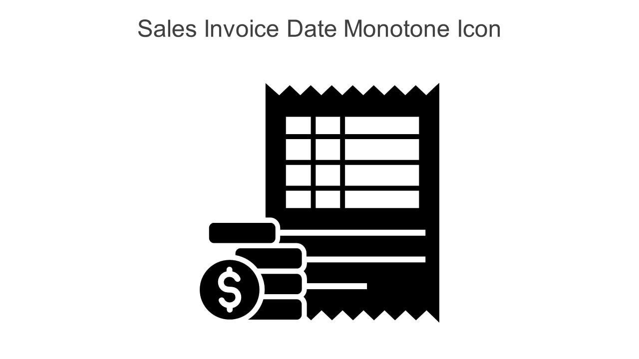 Sales Invoice Date Monotone Icon in powerpoint pptx png and editable eps format Slide01