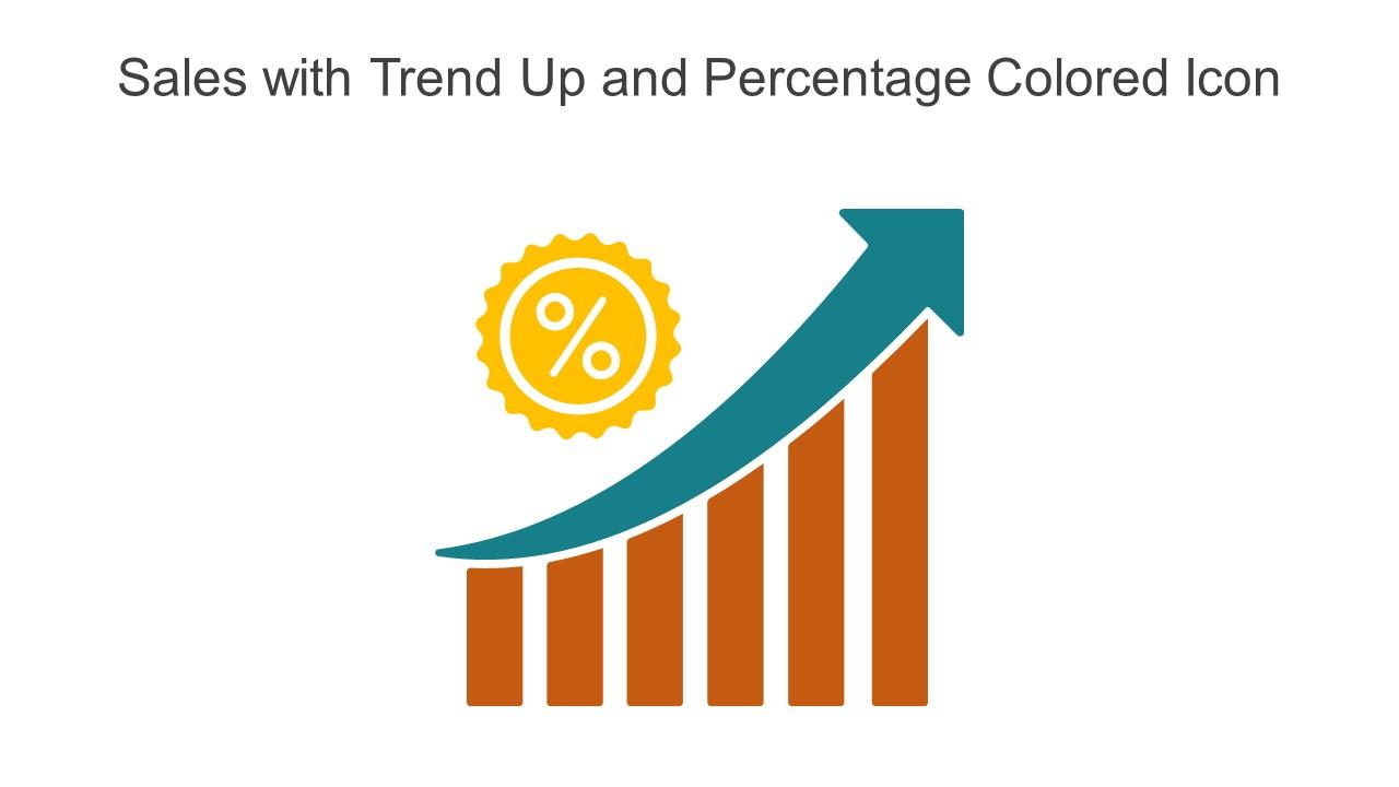 Sales With Trend Up And Percentage Colored Icon In Powerpoint Pptx Png And Editable Eps Format Slide01