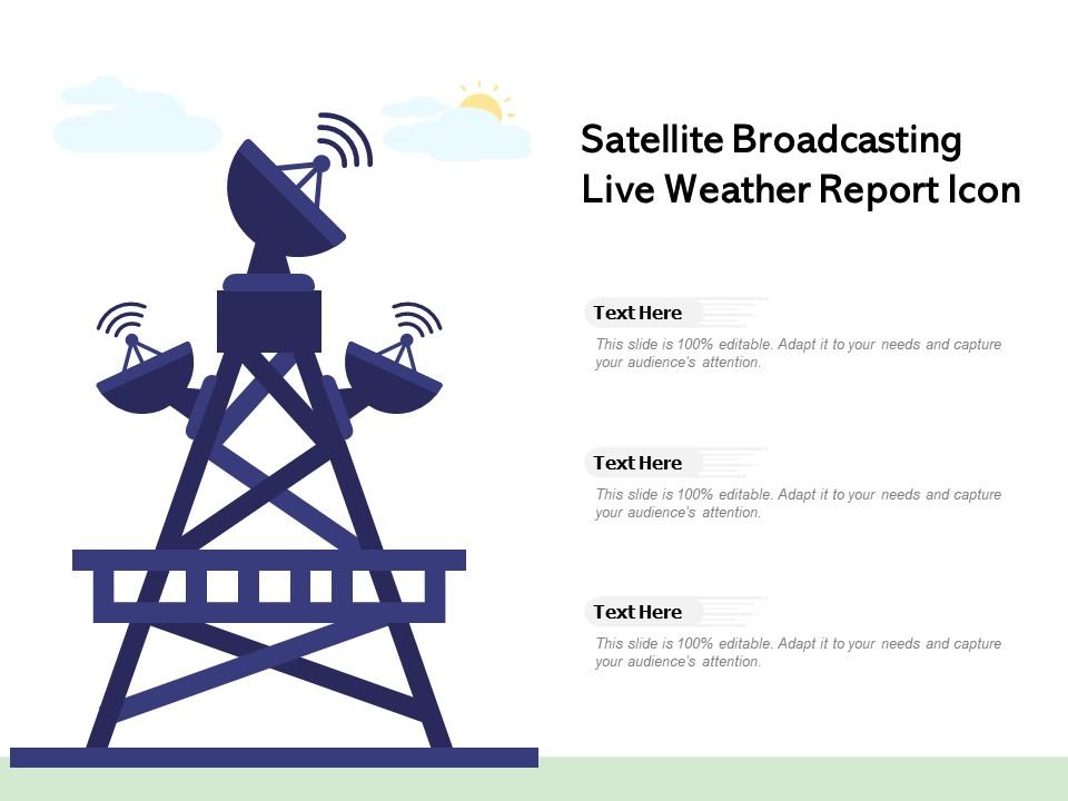 Satellite broadcasting live weather report icon Slide01