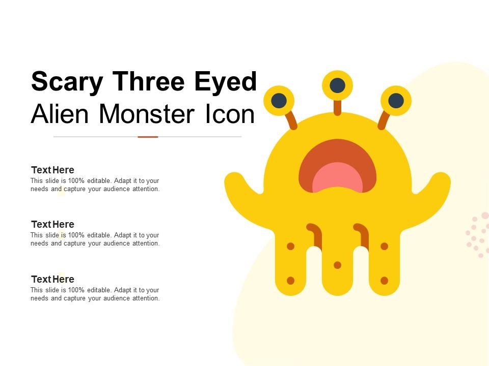 Scary three eyed alien monster icon Slide01
