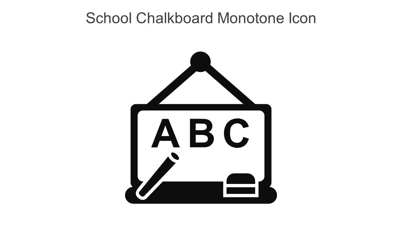 School Chalkboard Monotone Icon In Powerpoint Pptx Png And Editable Eps Format