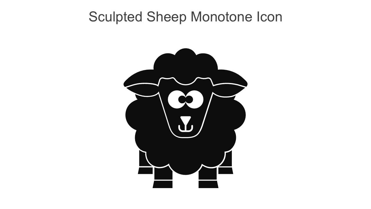 Sculpted Sheep Monotone Icon In Powerpoint Pptx Png And Editable Eps Format