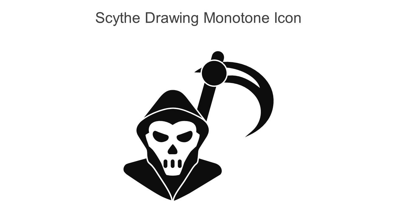 Scythe Drawing Monotone Icon In Powerpoint Pptx Png And Editable Eps Format