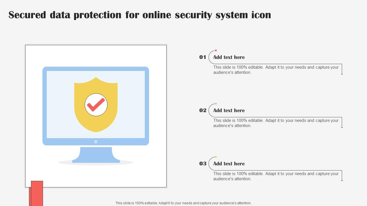 Secured Data Protection For Online Security System Icon