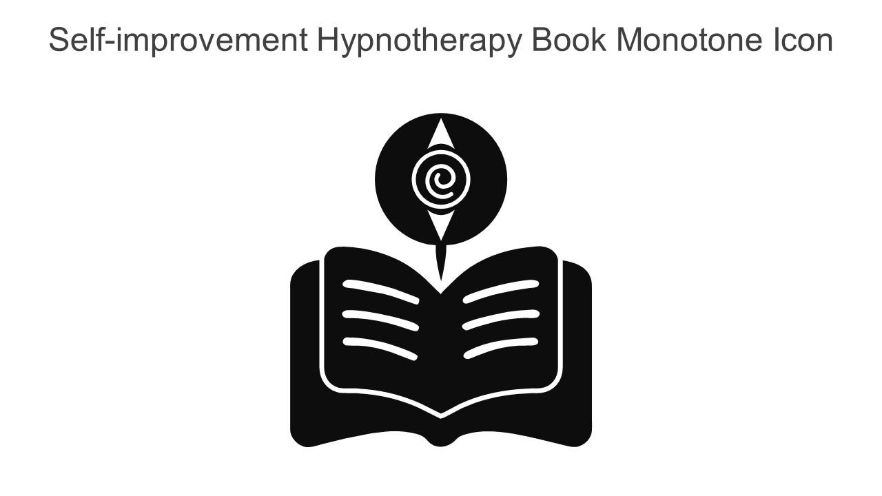 Self Improvement Hypnotherapy Book Monotone Icon In Powerpoint Pptx Png And Editable Eps Format