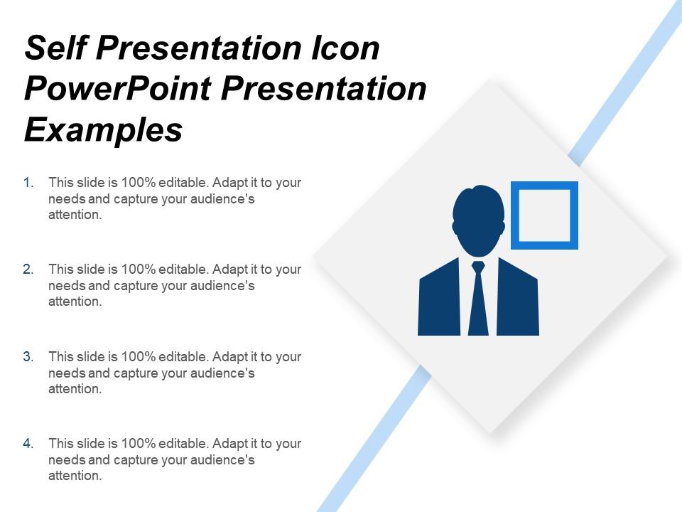 Self presentation icon powerpoint presentation examples Slide01