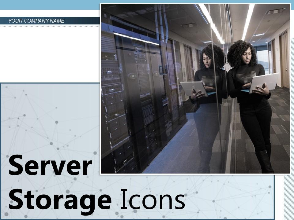 Server storage icons network technology protection database symbol Slide01