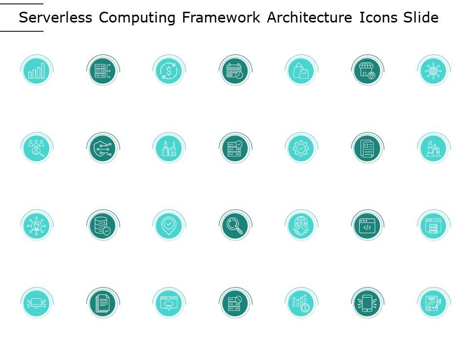 Serverless computing framework architecture icons slide Slide01