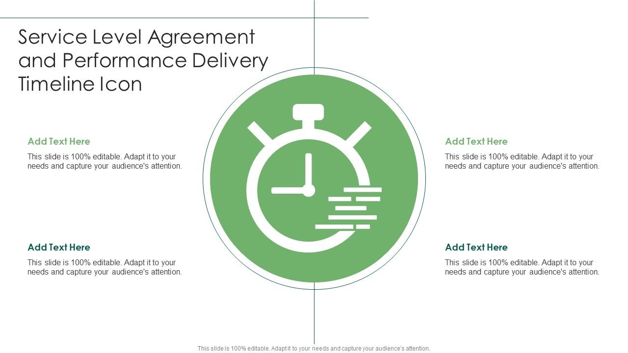 Service Level Agreement And Performance Delivery Timeline Icon Slide01